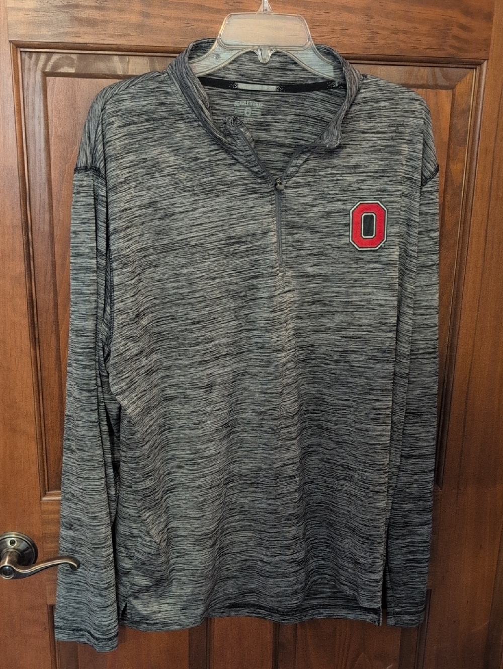 Scarlet & Gray Ohio State Lightwight Long Sleeve Shirt With Quarter Zip Sz XXL